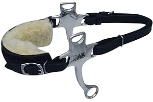 AK RIDING SPORTS LTD AK Hackamore AKRS-2640 Mors d'équitation en laine d'agneau standard Argenté