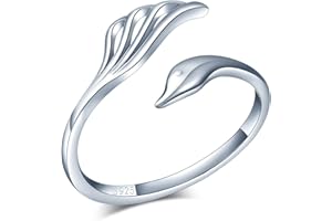 MicVivien Anillo Plata de Ley 925 Ajustable Anillo Fénix, Anillo de Ala para Mujeres Niñas