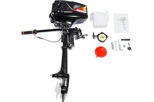 SHIOUCY Outboard Engine Petrol 3.6 CV 2 Stroke, Outboard Motor Boat and Inflatable Boat