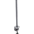 Duronic DM15 DM25 DM35 Monitor Arm Stand 60cm Pole SILVER | Compatible with All Monitor Desk Mount Arms | Silver | Steel | Long | 600mm Length | 32mm Diameter | Clamp Included