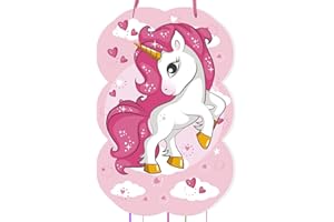 trookee® - Piñata Cumpleaños Infantil con Unicornio Rosa - Decoracion Cumpleaños Infantil - Piñata Grande Para Rellenar con Golosinas y Regalitos Para Niños y Niñas