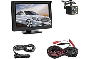 ANDUBEST Reversing Camera Kit, 4.3 Inch Monitor and HD 720P Backup Camera Waterproof Night Vision License Plate Reverse Camera for Cars,Trucks,Pickups,Suvs Easy Installation