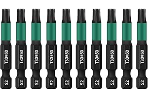 UBESTHS Torx Bit T30, Schraubendreher Bits Set 10 Stück, 1/4" Sechskantschaft, 50mm Länge mit Box