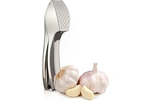 PROBYTES Stainless Steel Garlic Ginger Press Crusher No Fuss, Easy to Use Easy to Clean, Paste, Crush, Mince, Squeeze, Whole Unpeeled Garlic Ginger in Seconds, Built for Life, Sleek Stylish, Cooking Essentials