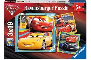 Ravensburger 08015-3x49 bitar Barnpussel från 5 år - Disney Cars - Legender på racerbanan - en rolig aktivitet för familjen o