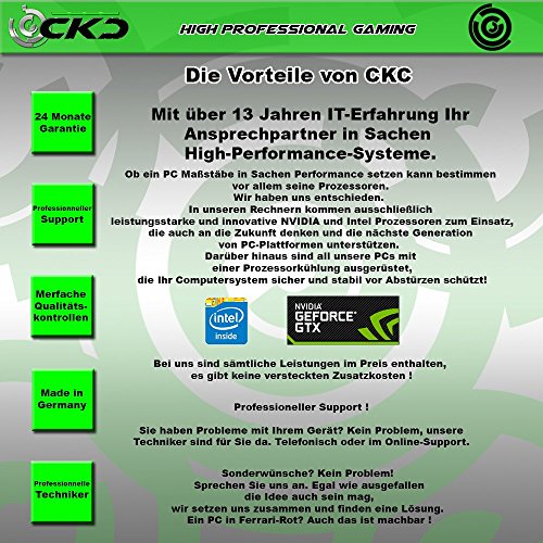 CKC-Raptor-i7-GTX970 Gaming-PC – Intel Core i7-4790K 4x 4,4GHz – 4096MB Gainward GeForce GTX 970 Aktiv PCIe 3.0 x16 (Retail) 4 GB Videospeicher – Crucial Ballistix Sport DDR3 16 GB : 2 x 8 GB – 2000 Gigabyte + Crucial BX100 Solid State Disk SSD 250 GB intern – DVD-RW – EAN 4260445520075 + GRATIS Windows 10 Professional 64 Bit vorinstalliert (I7 4790K 16 GB 2 TB HDD 250GB SSD GTX 970 Win10 Prof) - 2