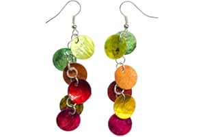 Miniblings Perlmutt Plättchen Sommer Ohrringe - Handmade Modeschmuck I Muschel Scheiben - Ohrhänger Ohrschmuck versilbert