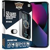 BUFF LABS iPhone 5D Glass Anti Hacker Casus &Ouml;nleyici Selfie Kamera Gizleyici Ekran Koruyucu (iPhone 13 Mini)