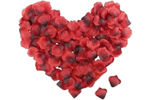 Quesuc Pétalos de Rosa Artificiales 1.000 Decoraciones románticas de Boda y Dormitorio - Hermosas Rosas para él como Regalo de cumpleaños - Hermosas Decoraciones de cumpleaños Rojas