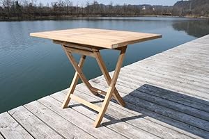 Linder Exclusiv Gartentisch Klapptisch Paris in Premium Teak 100 x 70 cm