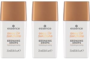 ‎ESSENCE COSMETICS essence DROP OF sunshine BRONZING DROPS, Bronzer, Braun, feuchtigkeitsspendend, mit Vitaminen, pflegend, natürlich, vegan, ölfrei, ohne Parabene, ohne Mikroplastikpartikel, 3er Pack (3x25ml)