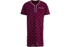 Henry Terre Męska koszula nocna z krótkim rękawem, letnia koszulka do spania, rozmiar M-3XL