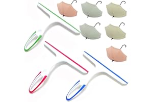 Fiyuer 3Pcs Rasquetas Limpiacristales Ducha Profesional Raspador de Ducha,Eficaces Utensilios para Limpiar Cristales, Azulejos,Ventanas o Mamparas de Baño,6 Pcs Ganchos para Pared Paraguas