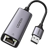UGREEN Adaptateur USB Ethernet Gigabit USB 3.0 vers RJ45 à 1000 Mbps Adaptateur Réseau en Aluminium Compatible avec Switch Mi