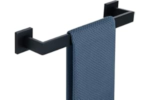 SAYAYO Toalleros de Baño, de Acero Inoxidable, Accesorios de Pared Colgador Trapos Cocina, Negro 40CM, EGYT040-B