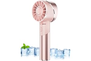 Wastou Ventilador de mano, USB Recargable Turbo Ventilador Portátil, 2600mAh Batería Mini Ventilador Personal, Pequeño Ventilador de mano de bolsillo para viajes Camping al aire libre (Rosa)