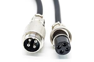Elecbee GX16 4 Pin Aviation Cable Assemblies Air Male Female Connector Plug Cable, 16 mm Metal Thread Circular Aviation Connector Adapter Male to Female,Aviation Coaxial Straight Extension Cable 1M