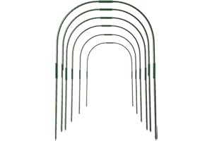 WERTSWF Lot de 6 arceaux de Serre en Acier avec revêtement en Plastique Amovible pour parterres surélevés Vert 90cm Tall