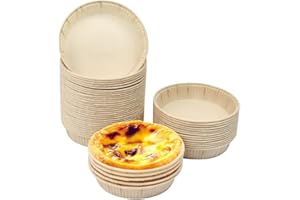 UHETLETLot de 50 Mini Moules à Gâteau, Mini Moules À Papier Pour Pâtisserie Moules à Tarte Mini Moules à Tartelettes en Papier pour Pâtisserie Moules à Quiche Jetables pour gâteaux et gâteaux, 9,2 cm