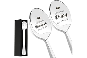HISXIERNG Cadeau Noel Papy Mamie Cuillere a Cafe Cadeau Fete Des Grand Pere Pour Papy Cadeau Anniversaire Grand Pere Cadeau Fete Des Papy Cadeau Noel Pour Mamie Cuillere a Cafe