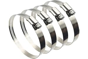 EESTECK 4Pcs 52-76mm Hose Clips Adjustable 304 Stainless Steel Duct Clamps Hose Clamp Pipe Clamp Air Ducting Clamp Worm Drive Hose Clamps