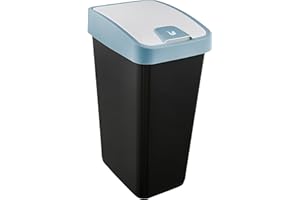 keeeper Premium Abfallbehälter mit Flip-Deckel, Soft Touch, 45 l, Magne, Nordic Blue