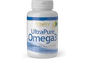 Oméga 3, Huile de Poissons Sauvages 2000 mg. 800mg EPA + 600mg DHA. Haute concentration de vitamines et d'acides gras essentiels. Vitality Nutritionals par Vitaminexpress
