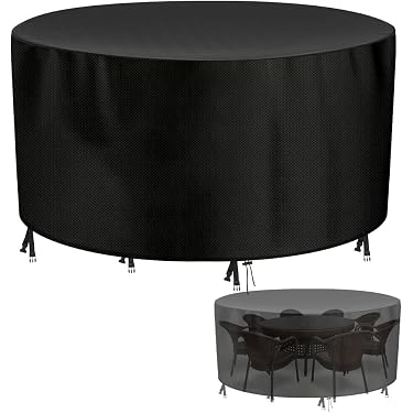 Duck Covers Runde Terrassentisch-Abdeckung – Wasserabweisend, 183 Cm, Mit Kordelzug & Schnallen