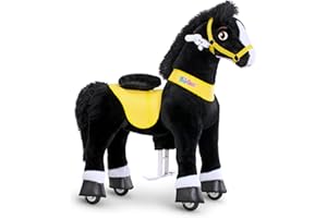 PonyCycle Essenziale Modello E Cavallo Cavalcabile per Bambini Cavalli Cavalcabili Pony Giocattolo Bambine Cavalcabile (con Freno/Taglia 4 per 4-7 Anni) Regalo Cavallo Nero - E438