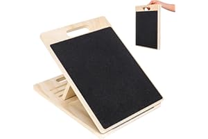 VEXRAN Placa inclinada Portátil de Madera,40x30x4cm Antideslizante Placa Inclinada Ajustable, Tabla Inclinada de Fisioterapia y Estirador de Pantorrilla, para Uso Doméstico, Gimnasio