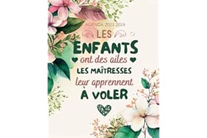 Agenda maitresse 2023 2024: Joli Planificateur Semainier , Cadeau enseignante original , Agenda professeur des écoles