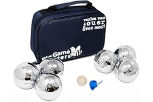 Big Game Hunters Boules-Sets mit Rostschutz – Robuste, polierte Boules in offizieller Größe mit luxuriösem Metallkoffer oder Canvas-Tasche (6 oder 8 Kugeln)