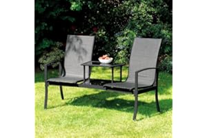 SUNTIME Havana Steel Love Seat Finish: Black