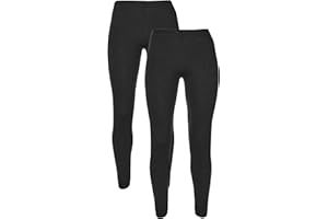 LISTERS SCHOOLWEAR 2PK Girls Plain Leggings 100% Cotton Added Stretch 2-16 Years School Black Green Brown Blue Grey Red