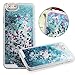 Produktbild Nnopbeclik iPhone 6 Plus / 6S Plus 3D Flüssigkeit Schutzhülle Transparent Durchsichtige Handytasche Glänzend Glitzer Star Sterne Fließen Flüssig Flüssigkeit Handyhülle Handy Hülle Case Tasche Crystal Case Durchsichtig Schutzhülle Etui Bumper Für iPhone 6 Plus / 6S Plus (5.5") , Blau + 1x Display Schutzfolie Folie