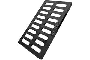 NATOTELA Cast Iron Storm Drain Grate-500x300mm Metal Sewer Drainage Cover Grid Heavy Duty Channel Grate Solid Outdoor Draining Rainwater Strainer For Roadside Driveways Car Parks Street Ditch Gully