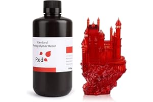 ELEGOO Stampante 3D Resina LCD 405nm Resina Fotopolimerizzante UV Resina Fotopolimerica Standard per Stampa 3D LCD Rosso 1000g