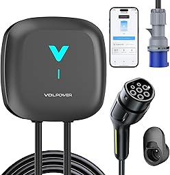 VDLPOWEREU Wallbox , Cargador para Vehículo Eléctrico 7kW,6-32A Type 2 Monofásica, Wi-Fi, Bluetooth, Interior/Exterior, soporte de enchufe, Protección IP67 para BEV/PHEV