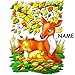 Produktbild 3 Stück _ große Fensterbilder - " süße Rehe - Rehkitz / Tierkinder - mit bunten Blättern " - incl. Name - statisch haftend - selbstklebend + wiederverwendbar / Sticker Fenstersticker Aufkleber - Fensterbild - z.B. für Fenster und Spiegel / Fliesen - Fensterdeko Fensterfolie Kinderzimmer Deko - Kinder - Mädchen & Jungen - Waldtiere - Waldtier - Herbst / Herbstmotiv - Reh / Hirsch - Ricke / Herbstdeko - Tiere - Tier / Tierfamilie - Glasaufkleber - Herbstdekoration / Herbstlaub - Herbstblätter