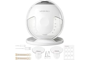 KISSBOBO Sacaleches electricos,19 niveles 4 modos,320mmHg fuerte potencia de succión sacaleches manos libres,indoloro saca leche materna electrico(Blanco 1 pieza)