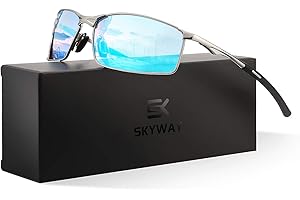 SKYWAY Mens Sunglasses Polarized for Outdoor Sports Metal Frame Cycling Glasses UV400 Protection, Anti Glare, Reduce Eye Fatigue