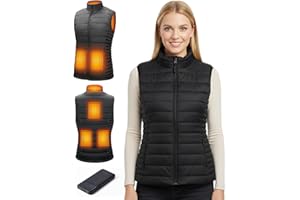 SZNX Gilet Chauffant Femme avec Batterie Incluse – Veste Chauffante Électrique 6 Zones, Gilet Chauffant Hiver Femme 3 Niveaux, Sans Manche, Veste Chauffante Extérieur Froid, Noir