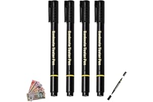 AGOGUE 4 Zweig Geldscheinprüfer,Falschgeld Prüfer Stift,Geldscheinprüfer Stift Für Euro Dollar Britische Pfund Und Die Wichtigsten Internationalen Währungen,Geldprüfstift Für Erkennung Gefälschter Banknoten