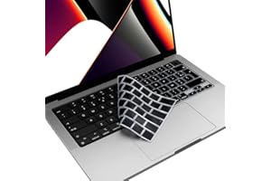MASIBLOOM Couverture Clavier en Silicone pour 2021-2023 MacBook Air 15,3" 13,6" M2 Chip Pro 14" 16" A2442 A2779 A2485 A2780 M2 M1 Max/Pro Protecteur de Clavier EU Layout Accessoire