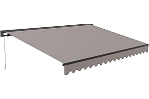 Oviala Store banne Semi-intégral 2,5x2m en Aluminium Taupe