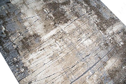 Designer Teppich Moderner Teppich Wohnzimmer Teppich Barock Design Steinmauer Optik in Braun Beige Grau Creme Meliert Größe 120×170 cm - 4