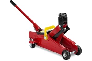 Youyijia 2 Tonne Hydraulic Trolley Jack Lift Height 135-320mm Low Profile Floor Car Jack for Cars and Other Vehicles Portable Garage and Workshop Equipment with Carrying Case