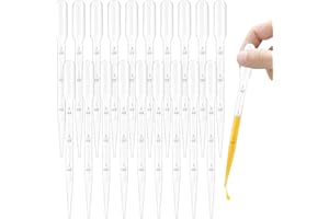 ANDSHUAI 20 pezzi 3ML Pipette contagocce,Pipette plastica,Contagocce Plastica,Monouso Plastica Transfer Pipettes,Pipetta Graduata,Pipette,per Laboratorio strumento di trucco pipette olio essenziale