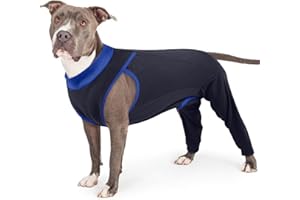 PUMYPOREITY Body Postoperatorio Perro, Respirant Traje Quirurgico Body Castracion Perros Camisa de Recuperación después Cirugía Codera Perros Patas Traseras Corsé de Recuperación(Azul Marino, XL)