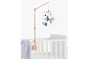 Trongle Baby Mobile Halterung, Holzbett Glockenhalter, Mehrwinkel verstellbare Krippenglockenhalterung passend für Windspiele, Puppenanhänger